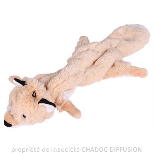Renard plat peluche chien